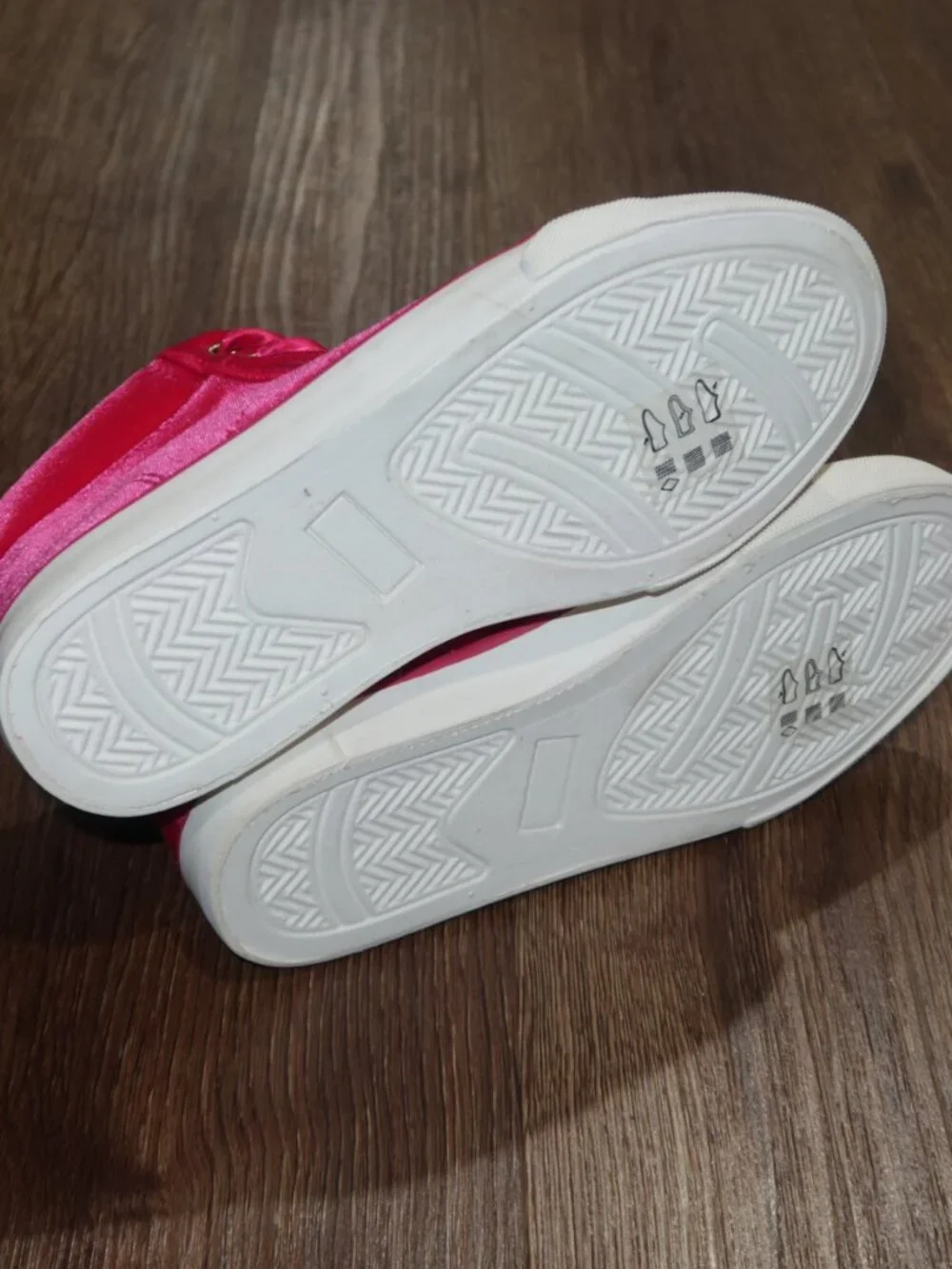 Girls Gymboree Bright Pink Velvet Ribbon Lace Zip Side High Top Sneakers 1 Youth